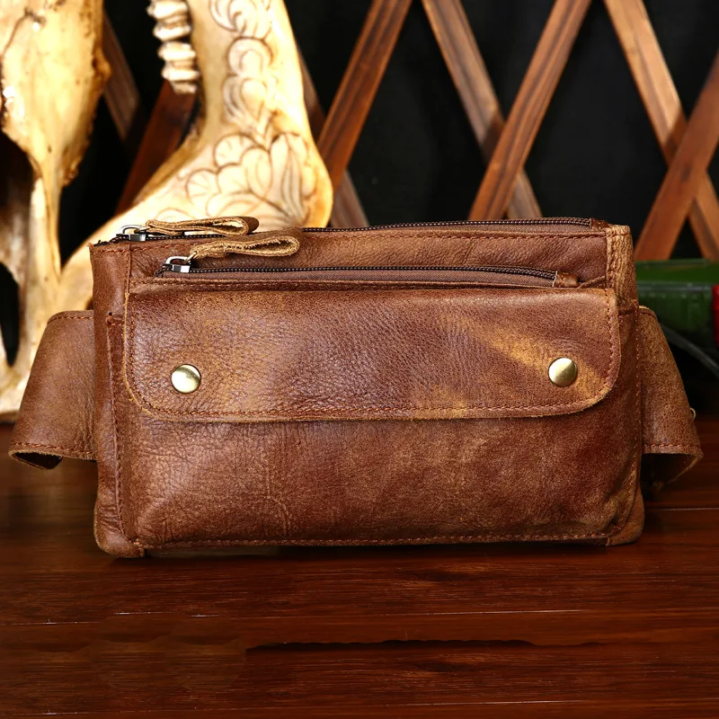 Leisure Fashion Men's Belt Bag Outdoor Sports Multifunctional Slanted Chest Bag Classic Retro Men's Real-Leather Bag Waist Bag
Leisure Fashion Men's Belt Bag Outdoor Sports Multifunctional Slanted Chest Bag Classic Retro Men's Real-Leather Bag Waist Bag