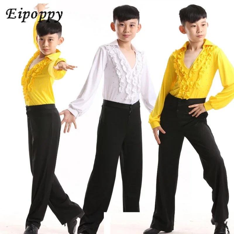 Latin Salsa Dance Costume Male Children's Ballroom Performing Party Dance Costume Tops + Pants Latin American
Latin Salsa Dance Costume Male Children's Ballroom Performing Party Dance Costume Tops + Pants Latin American