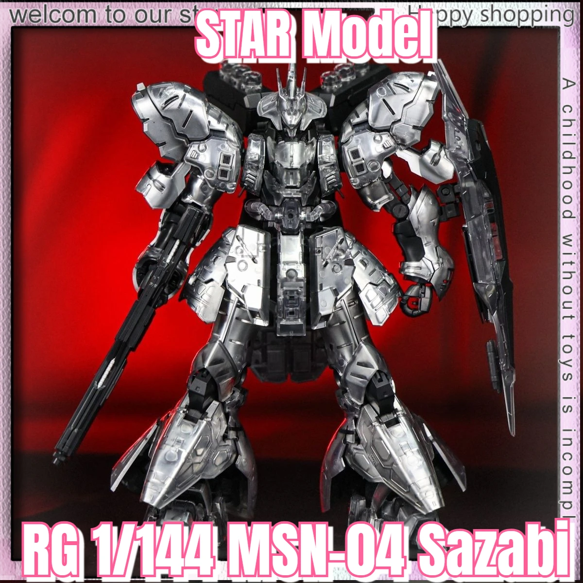 STAR Model RG 1/144 MSN-04 Sazabi Silver Assembly Model Kits Mechanical Core Plating Anime Figure Plastic Robot Model Toy Gifts
STAR Model RG 1/144 MSN-04 Sazabi Silver Assembly Model Kits Mechanical Core Plating Anime Figure Plastic Robot Model Toy Gifts