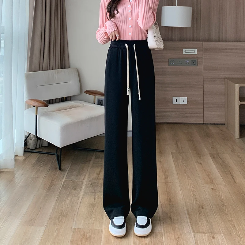Black Ice Silk Wide Leg Pants Women's Summer Thin Casual Loose Hanging Sensation Slimming Long Trousers Commute Style High Waist
Black Ice Silk Wide Leg Pants Women's Summer Thin Casual Loose Hanging Sensation Slimming Long Trousers Commute Style High Waist