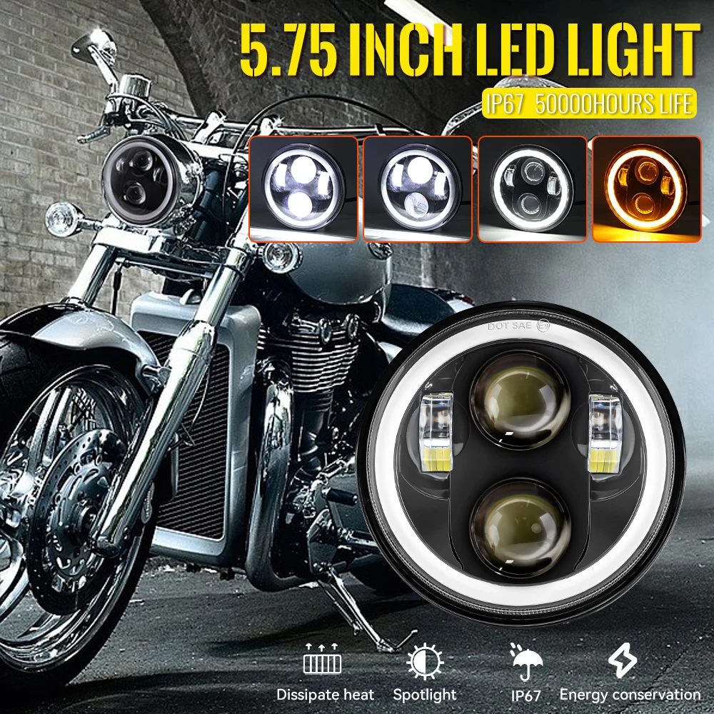 Pop 5.75" 5-3/4" Motorcycle Projector LED Headlight For Harley Sportster 883 1200 Iron 883, Dyna Street Bob Headlamp
Pop 5.75" 5-3/4" Motorcycle Projector LED Headlight For Harley Sportster 883 1200 Iron 883, Dyna Street Bob Headlamp
