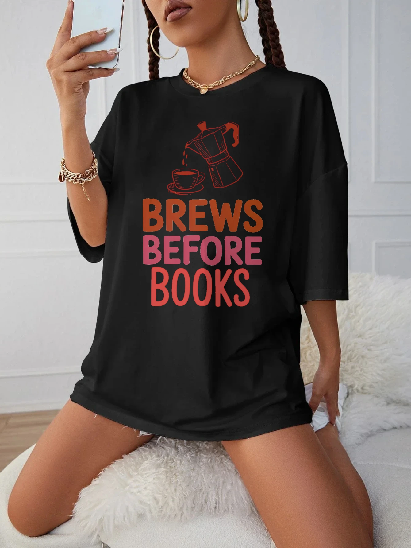 Женская футболка для беременных Brews Before Books, черная, свободная, с круглым вырезом, идеально подходящая для комфорта позднего беременности
Женская футболка для беременных Brews Before Books, черная, свободная, с круглым вырезом, идеально подходящая для комфорта позднего беременности