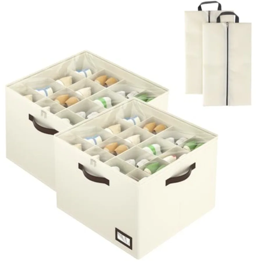 2 Pack Shoe Organizer for Closet Foldable Shoe Storage Bins with Dividers and Reinforced Handles Each Clear Cover Sneaker Box F
2 Pack Shoe Organizer for Closet Foldable Shoe Storage Bins with Dividers and Reinforced Handles Each Clear Cover Sneaker Box F