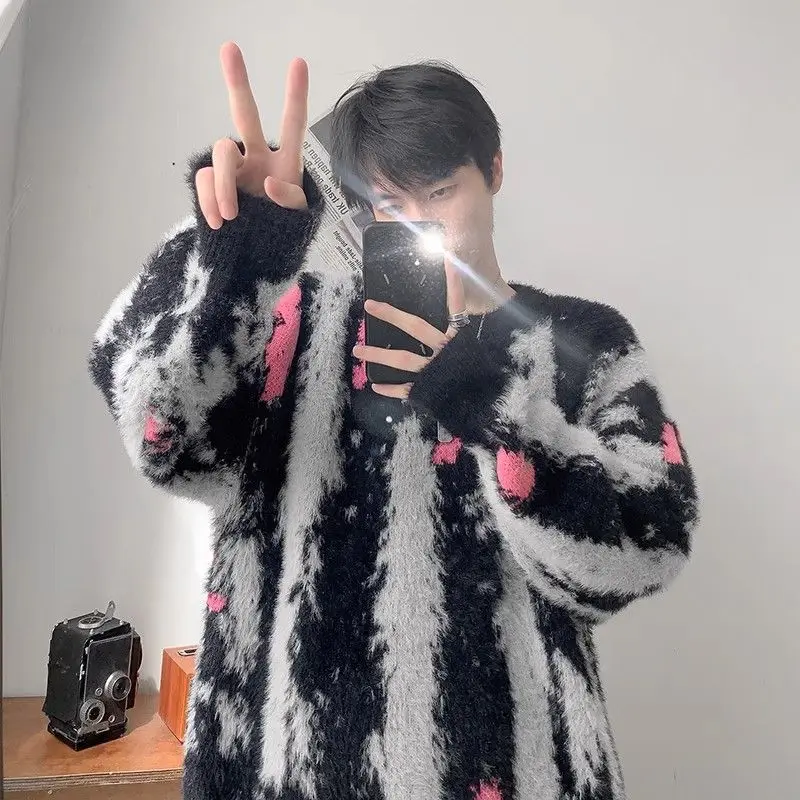 American Sle round Ne Loose Fit Men's Knitted Sweater Vertical Stripes Couples Winter Faion Casual Polyester Fiber
American Sle round Ne Loose Fit Men's Knitted Sweater Vertical Stripes Couples Winter Faion Casual Polyester Fiber