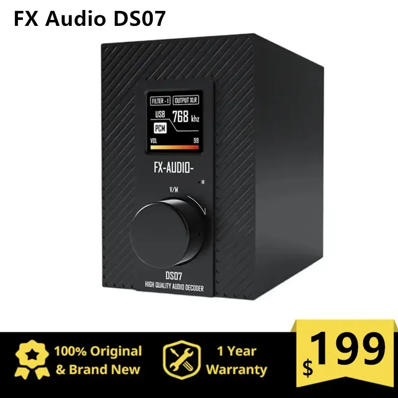 FX-AUDIO DS07 ES9068AS HiFi Audio DAC USB XU216 DSD515 786KHz MQA Balance Decoder Bluetooth 5.0 QCC5125 LDAC XLR RCA Output
FX-AUDIO DS07 ES9068AS HiFi Audio DAC USB XU216 DSD515 786KHz MQA Balance Decoder Bluetooth 5.0 QCC5125 LDAC XLR RCA Output