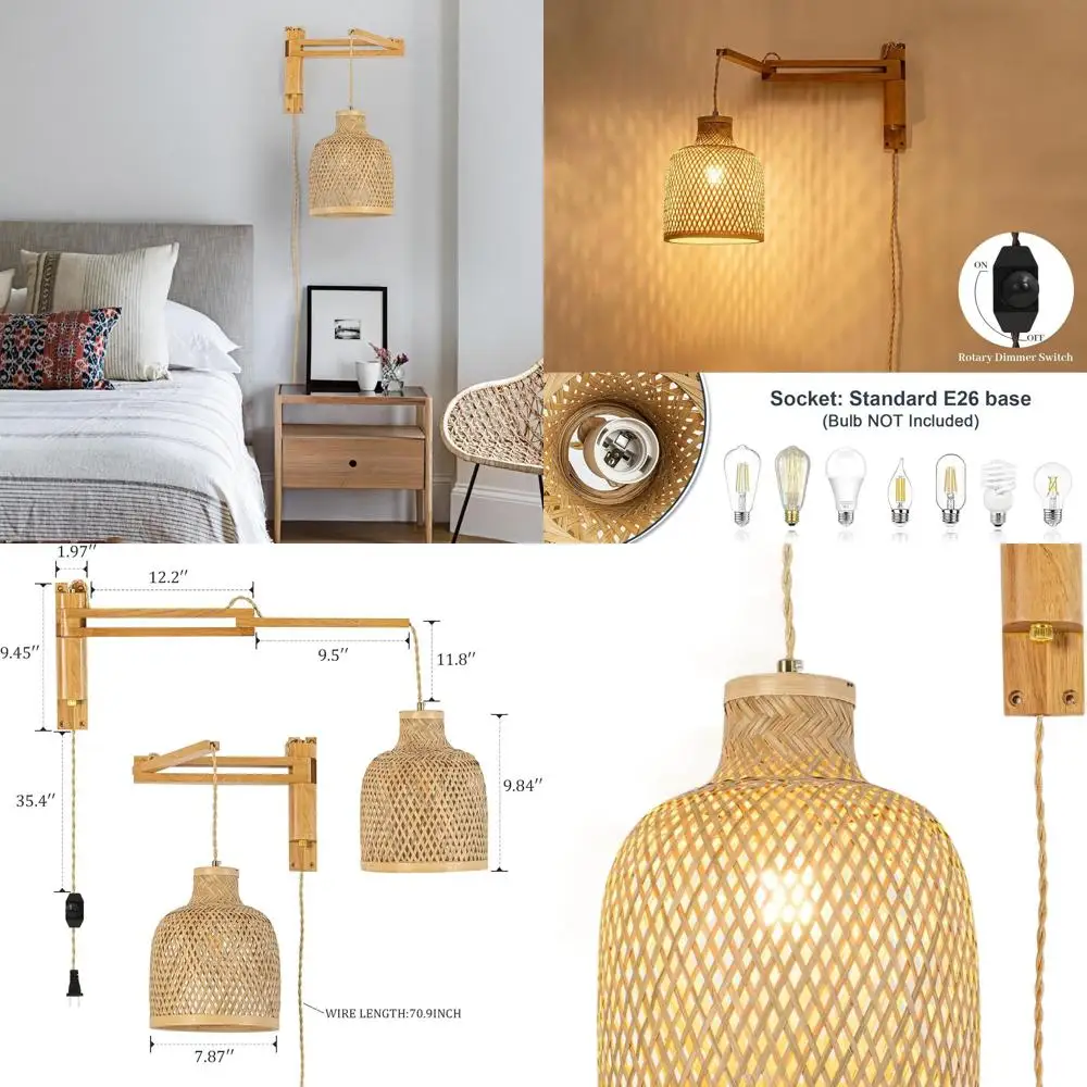 Бамбуковое настенное бра середины века с поворотным кронштейном, освещение в стиле фермерского дома для домашнего декора
Бамбуковое настенное бра середины века с поворотным кронштейном, освещение в стиле фермерского дома для домашнего декора