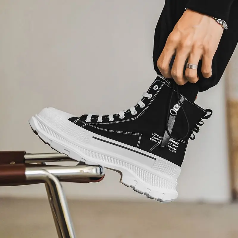 Breathable Lace Up Men High Top Canvas Shoes Spring Summer New Unique Design Instagram Style Campus Casual Comfortable
Breathable Lace Up Men High Top Canvas Shoes Spring Summer New Unique Design Instagram Style Campus Casual Comfortable