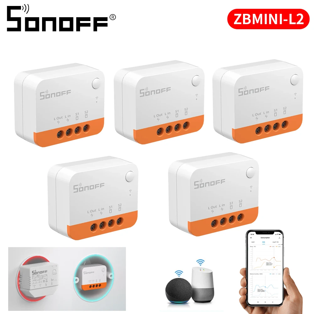 Переключатель SONOFF ZBMINI L2 Zigbee, беспроводной двухсторонний модульный переключатель для умного дома, без нейтрального провода, управление через приложение eWeLink
Переключатель SONOFF ZBMINI L2 Zigbee, беспроводной двухсторонний модульный переключатель для умного дома, без нейтрального провода, управление через приложение eWeLink