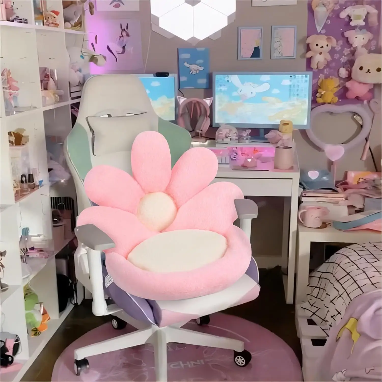 Cute Flower Shape Plush Chair Cushion with Backrest,Comfortable Fluffy Seat Cushion for Sedentary Soft Seat Pad Comfy Lazy Sofa
Cute Flower Shape Plush Chair Cushion with Backrest,Comfortable Fluffy Seat Cushion for Sedentary Soft Seat Pad Comfy Lazy Sofa