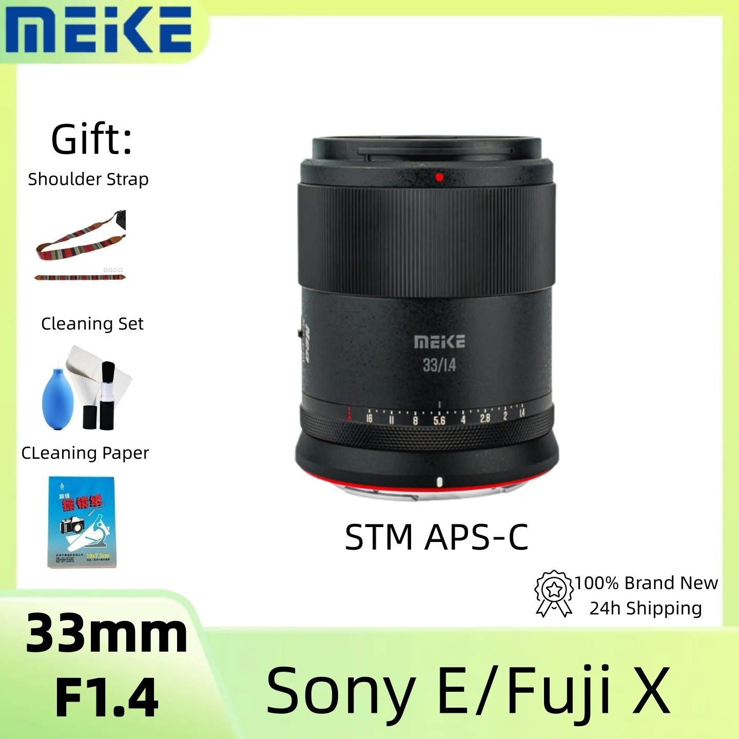 MEKE AF 33mm F1.4 APS-C STM Prime Lens – Large Aperture 50mm Equiv for Sony E/Fuji X Mount Mirrorless Cameras A5000 XE4 XT50
MEKE AF 33mm F1.4 APS-C STM Prime Lens – Large Aperture 50mm Equiv for Sony E/Fuji X Mount Mirrorless Cameras A5000 XE4 XT50