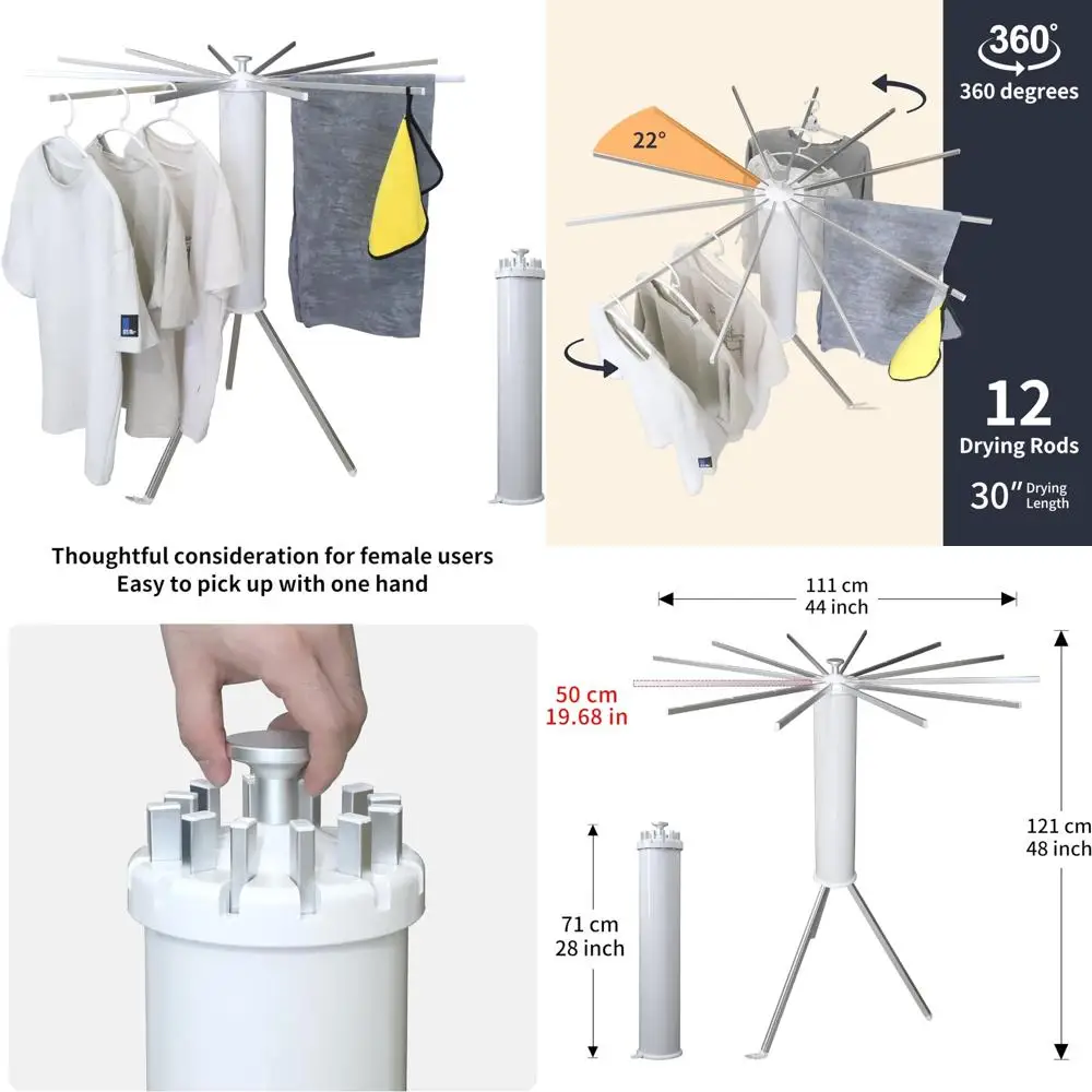 Portable Foldable Laundry Drying Rack, Clothes Hanger Dryer Rack for Bedroom and Household Use
Portable Foldable Laundry Drying Rack, Clothes Hanger Dryer Rack for Bedroom and Household Use