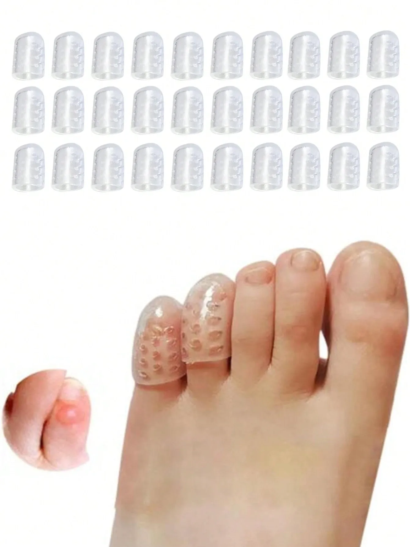 Gel Toe Sleeves, Silicone Anti-Friction Toe Caps, 2/5/10/20/30 Pcs, Breathable. Unisex, Suitable for Ingrown Nails, Corns & Calluses. Nail & Foot Care Tools. Random Color.
Gel Toe Sleeves, Silicone Anti-Friction Toe Caps, 2/5/10/20/30 Pcs, Breathable. Unisex, Suitable for Ingrown Nails, Corns & Calluses. Nail & Foot Care Tools. Random Color.