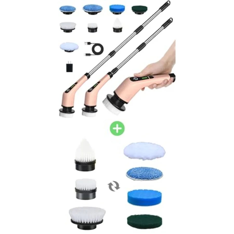Electric spin scrubber for bathroom cleaning, ABS plastic body in blue, 7 replaceable brush heads included for versatile surfac
Electric spin scrubber for bathroom cleaning, ABS plastic body in blue, 7 replaceable brush heads included for versatile surfac