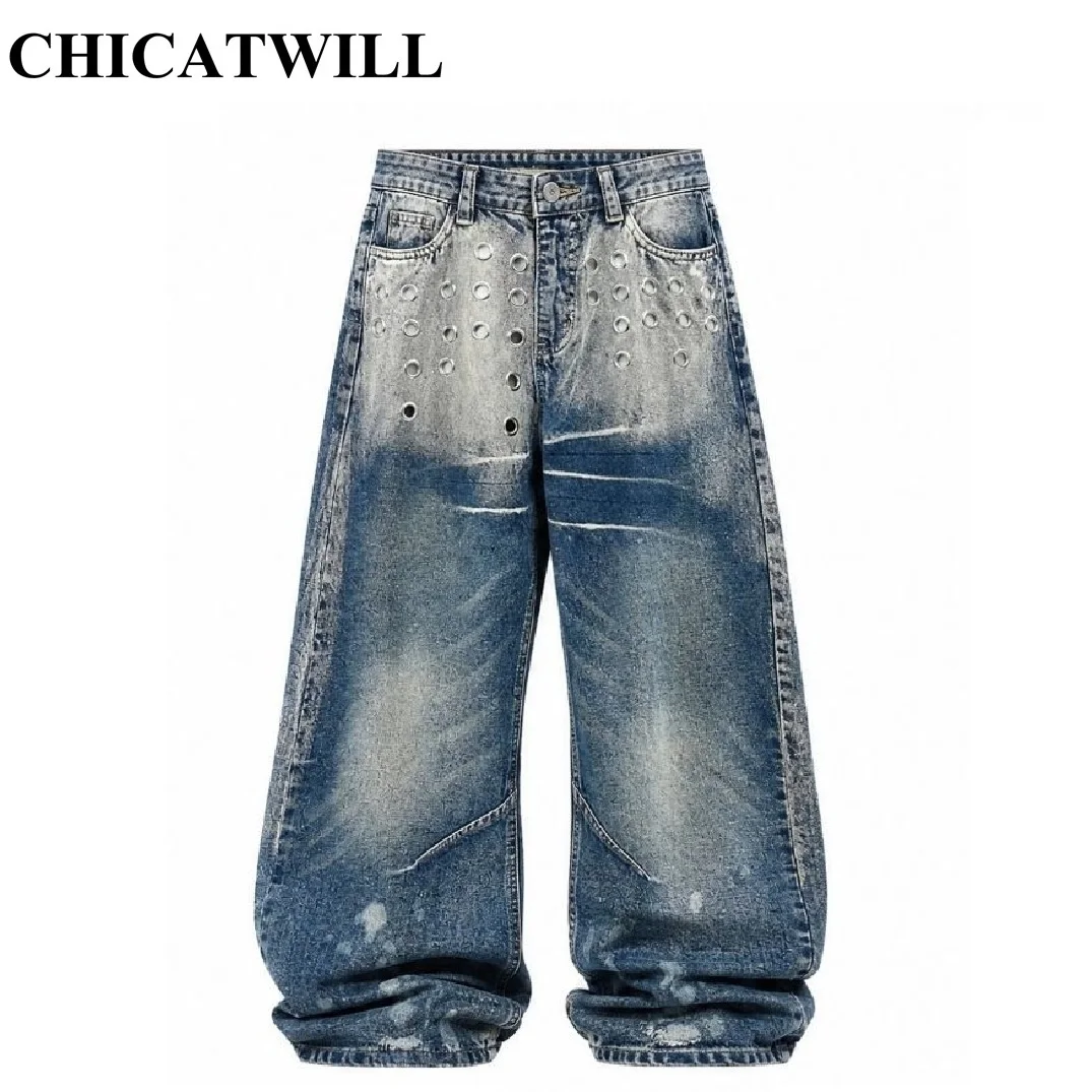 CHIC Women Baggy Jeans Women Harajuku Vintage Splash Ink Rivets Holes Denim Trousers Casual Wide Leg Jeans Men Pants Oversized
CHIC Women Baggy Jeans Women Harajuku Vintage Splash Ink Rivets Holes Denim Trousers Casual Wide Leg Jeans Men Pants Oversized