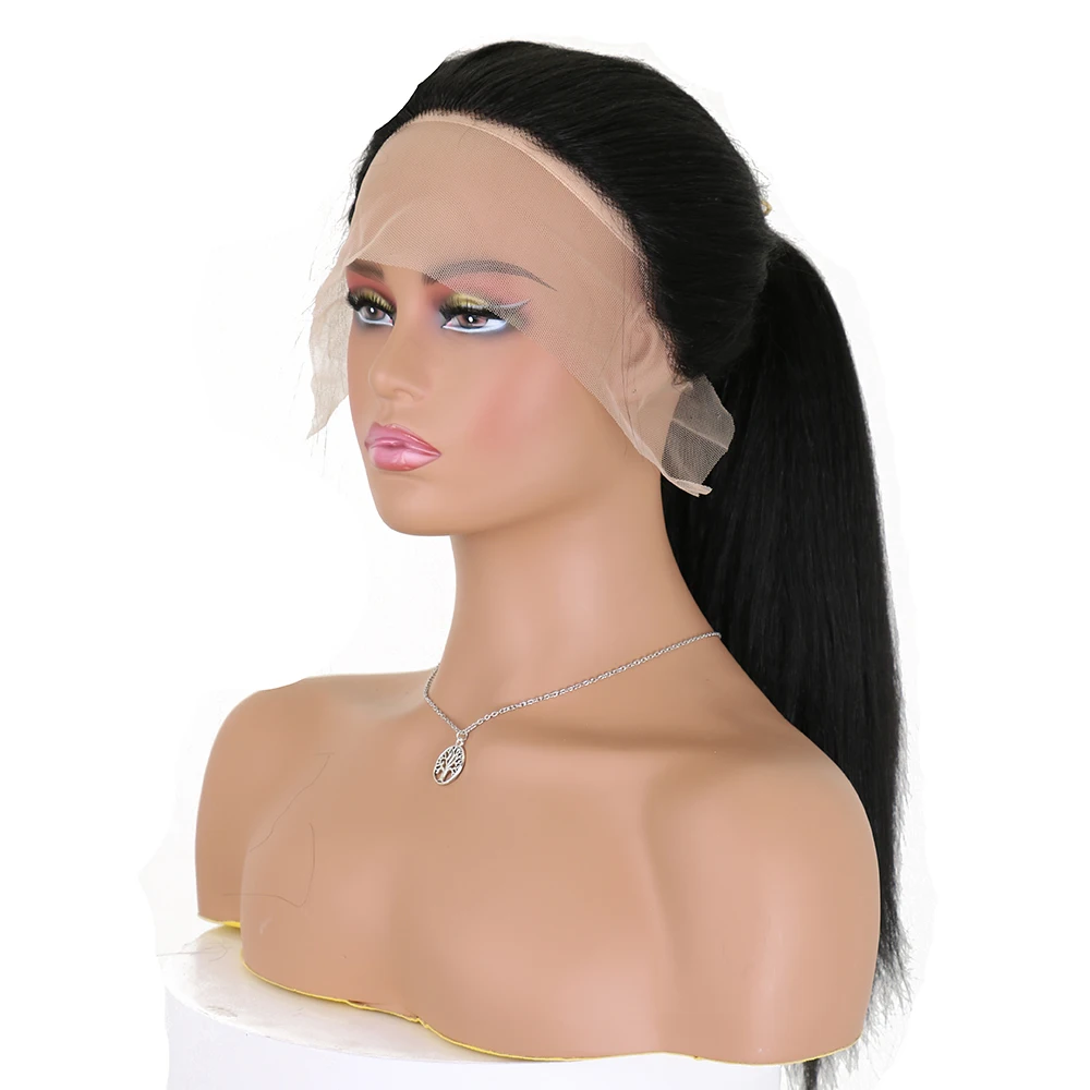 13X4 Kinky Straight Wig 180% Density Black Yaki Lace Front Wig For Women With Baby Hair Synthetic Wigs Heat Temperature Glueless
13X4 Kinky Straight Wig 180% Density Black Yaki Lace Front Wig For Women With Baby Hair Synthetic Wigs Heat Temperature Glueless