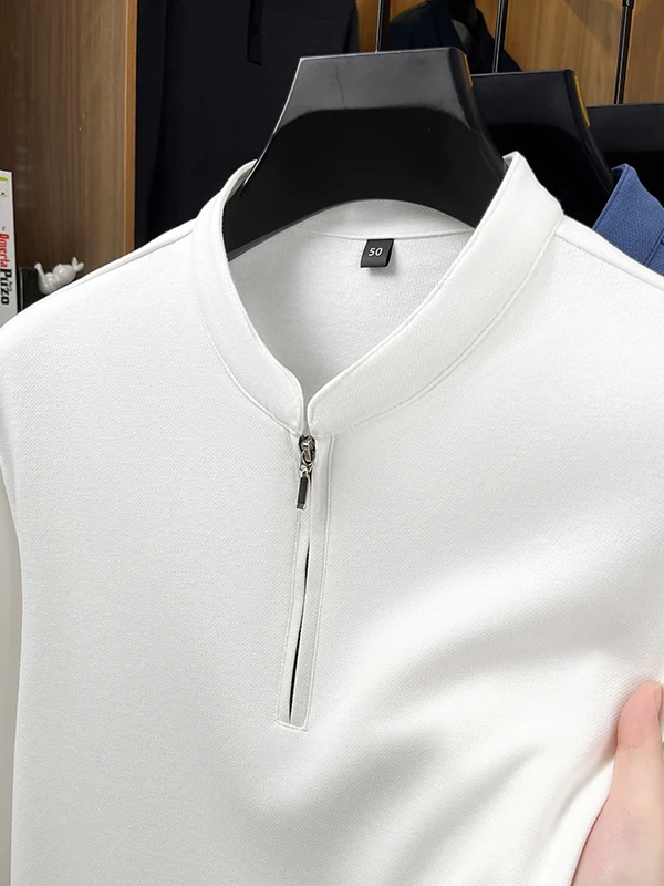 Loose Long Sve Zipper T-irt Men's Spring Autumn New Sle Casual Stand Collar Base irt Sweatirt Mid-aged Men's Wear
Loose Long Sve Zipper T-irt Men's Spring Autumn New Sle Casual Stand Collar Base irt Sweatirt Mid-aged Men's Wear