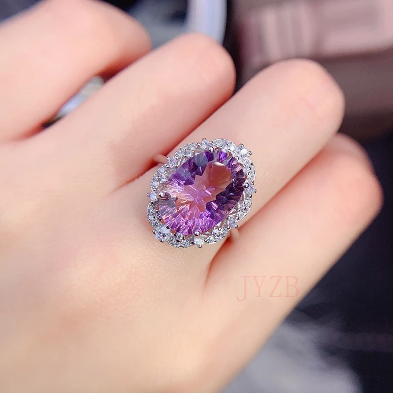 Women's fine jewelry sterling silver amethyst ring luxury shiny oval gem boutique jewelry new
Women's fine jewelry sterling silver amethyst ring luxury shiny oval gem boutique jewelry new