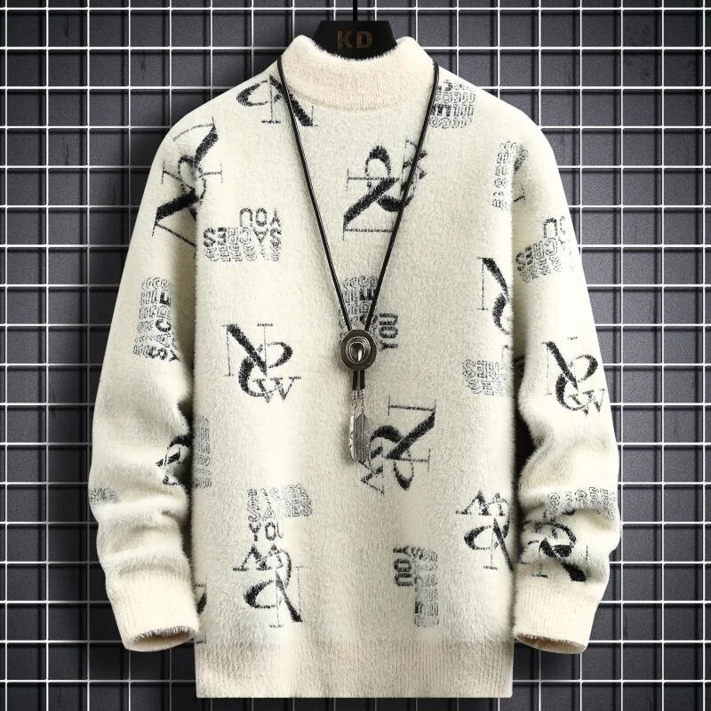 Winter 2023 New Thick Warm Fashion Turtleneck Sweater Men Streetwear High Quality Mens Christmas Sweaters Mink Cashmere Pullover
Winter 2023 New Thick Warm Fashion Turtleneck Sweater Men Streetwear High Quality Mens Christmas Sweaters Mink Cashmere Pullover