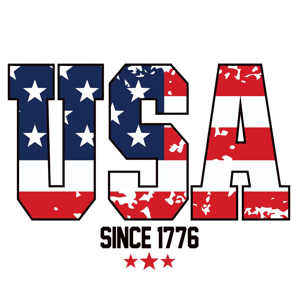 1pcs USA 1776 American Flag Patriotic Print Transfer Iron On Vinyl For DIY Independence Day Clothing Decoration
1pcs USA 1776 American Flag Patriotic Print Transfer Iron On Vinyl For DIY Independence Day Clothing Decoration