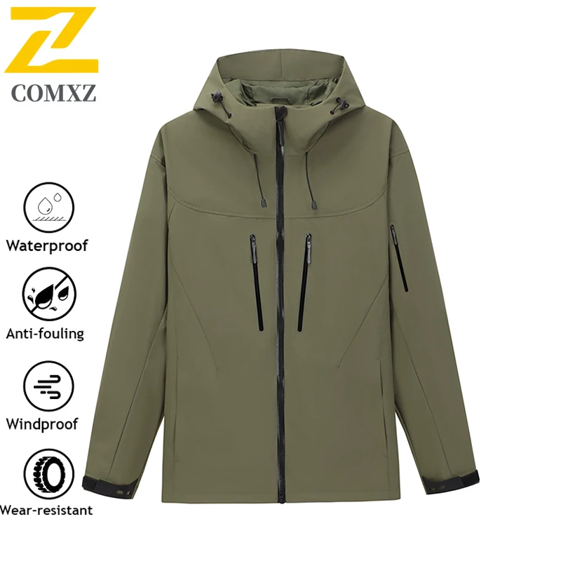 Outdoor Hard Shell Windproof Jacket Men's Casual Sports Waterproof And Wear-resistant Hooded Windbreaker Women Camping Ski Coat
Outdoor Hard Shell Windproof Jacket Men's Casual Sports Waterproof And Wear-resistant Hooded Windbreaker Women Camping Ski Coat