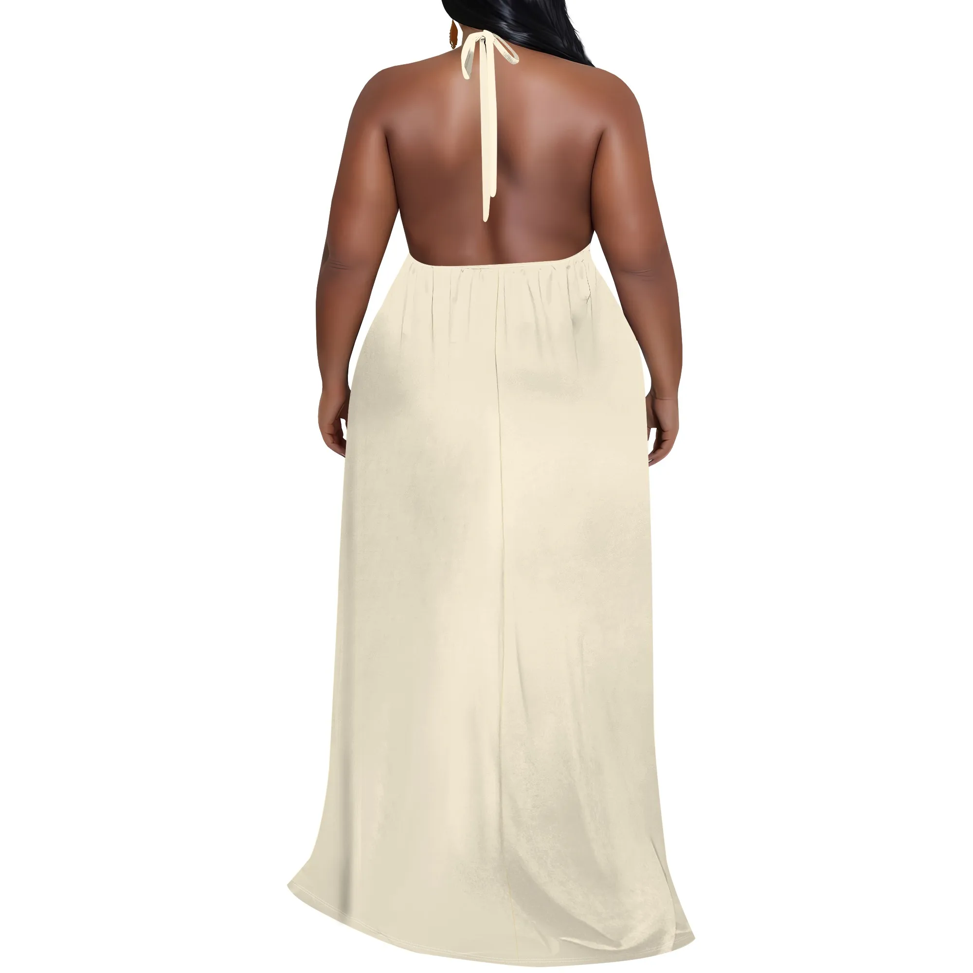 Women's Summer Sleeveless Solid Color Halter Maxi Dress Off Shoulder High Waist Swing Flowy Beach Long Dresses
Women's Summer Sleeveless Solid Color Halter Maxi Dress Off Shoulder High Waist Swing Flowy Beach Long Dresses
