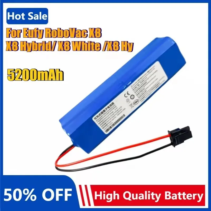 5200mAh 14.4V Vacuum Cleaner Battery for Eufy RoboVac X8 for RoboVac X 8 Hybrid X8 White X 8 Hy Replacement Rechargeable Battery
5200mAh 14.4V Vacuum Cleaner Battery for Eufy RoboVac X8 for RoboVac X 8 Hybrid X8 White X 8 Hy Replacement Rechargeable Battery