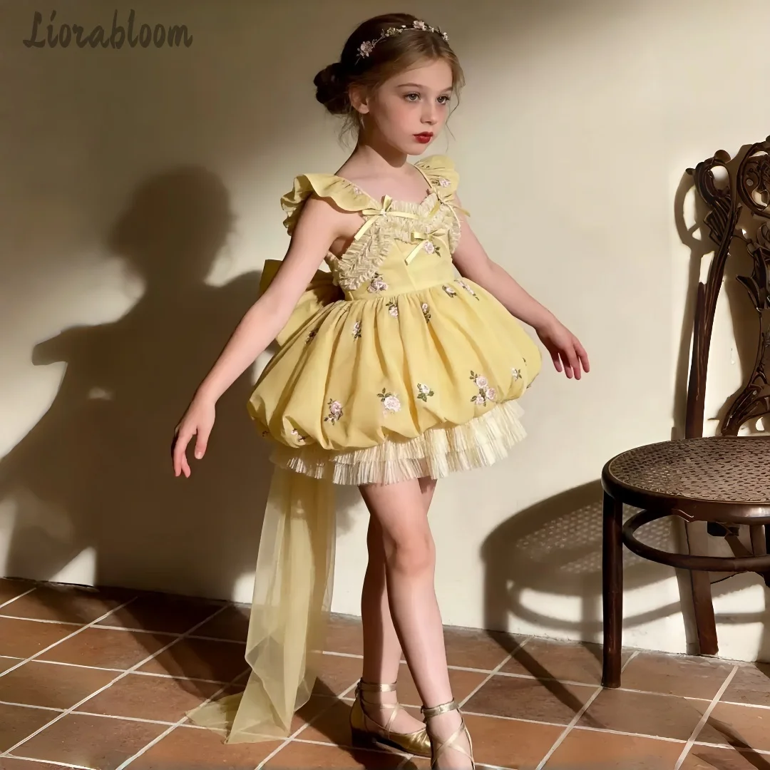 Girls' Yellow Fairy-Style Spaghetti-Strap Gown Formal Voluminous Flower Girl Dress Wedding Party Attire Dress свадебное платье
Girls' Yellow Fairy-Style Spaghetti-Strap Gown Formal Voluminous Flower Girl Dress Wedding Party Attire Dress свадебное платье