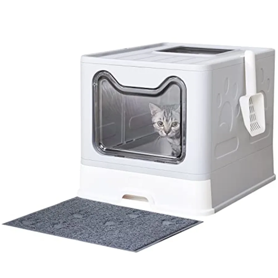 Cat Litter Box with Litter Mat and Scoop Large Covered Litter Box with Lid Enclosed Kitty Box Front Entry Top Exit Odor Control
Cat Litter Box with Litter Mat and Scoop Large Covered Litter Box with Lid Enclosed Kitty Box Front Entry Top Exit Odor Control