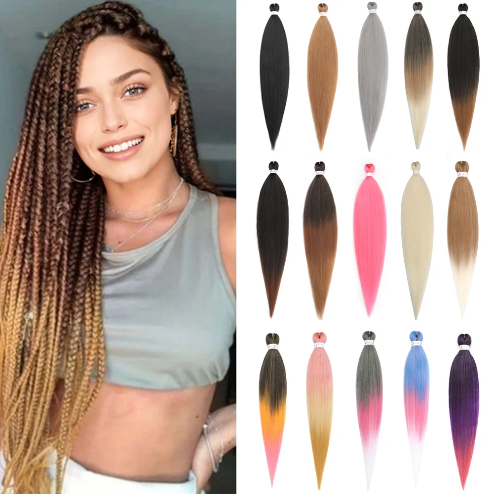 Pre-stretched Synthetic Braiding Hair Ombre Professional Easy Hot Water Setting Soft Crochet Braid Hair Extensions
Pre-stretched Synthetic Braiding Hair Ombre Professional Easy Hot Water Setting Soft Crochet Braid Hair Extensions