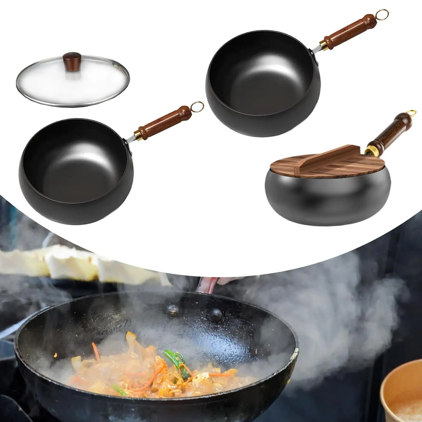 9.45'' Iron Wok Boiling Wood Handle Gas with Hanging Hook Frying Wok Pan Chinese Wok for Camping Kitchen Restaurant Hotel Home
9.45'' Iron Wok Boiling Wood Handle Gas with Hanging Hook Frying Wok Pan Chinese Wok for Camping Kitchen Restaurant Hotel Home