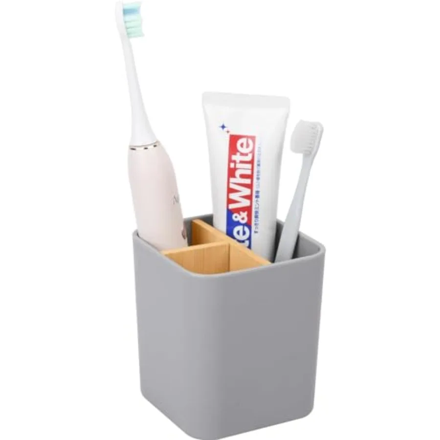 Bamboo Toothbrush Holder for Bathrooms, Toothbrush and Toothpaste Holder Bathroom Counter Organizer for Electric Toothbrushes,
Bamboo Toothbrush Holder for Bathrooms, Toothbrush and Toothpaste Holder Bathroom Counter Organizer for Electric Toothbrushes,
