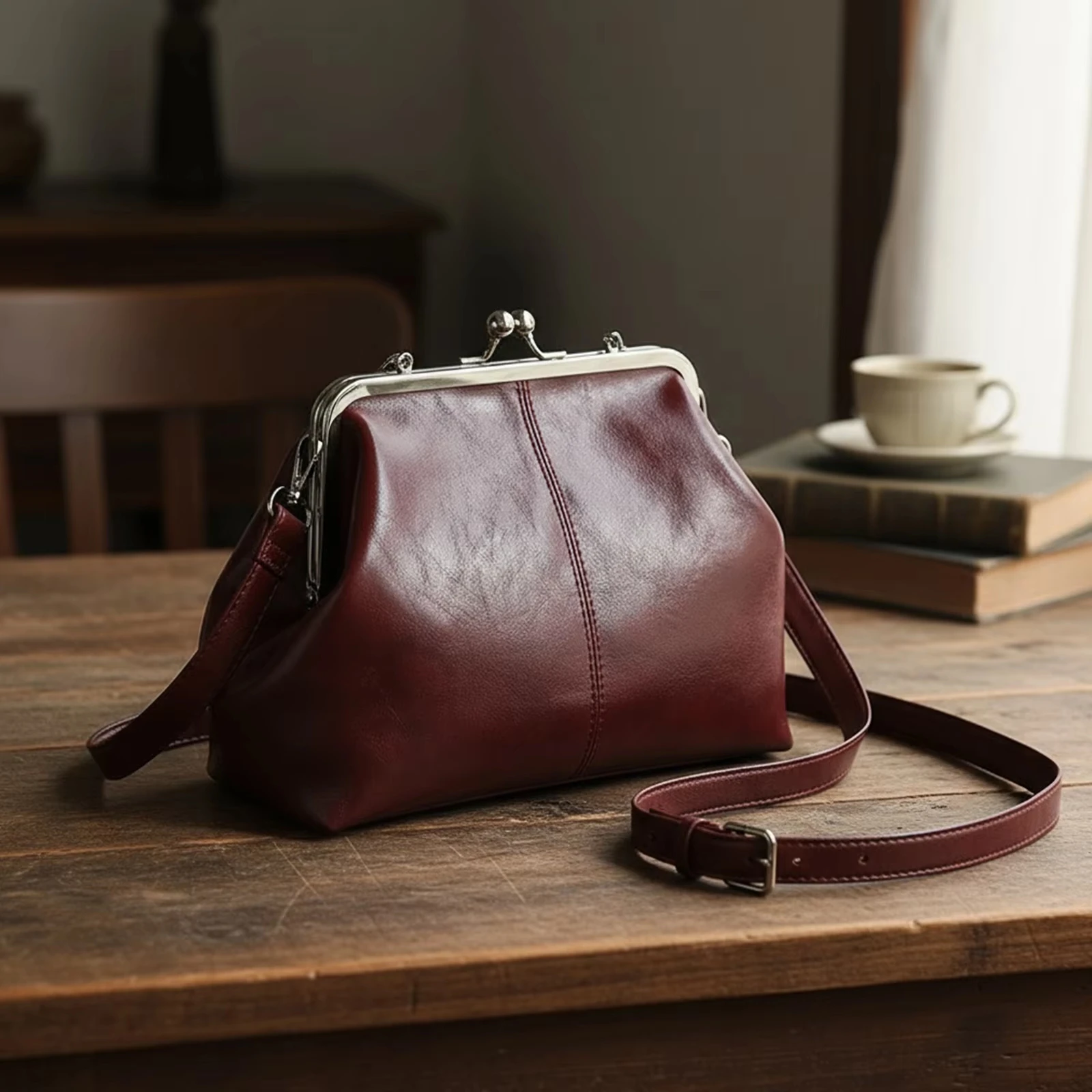 Elegant Large Capacity Women's PU Leather Shoulder Bag with Adjustable Strap Crossbody Kiss Lock One-Shoulder Handbag
Elegant Large Capacity Women's PU Leather Shoulder Bag with Adjustable Strap Crossbody Kiss Lock One-Shoulder Handbag
