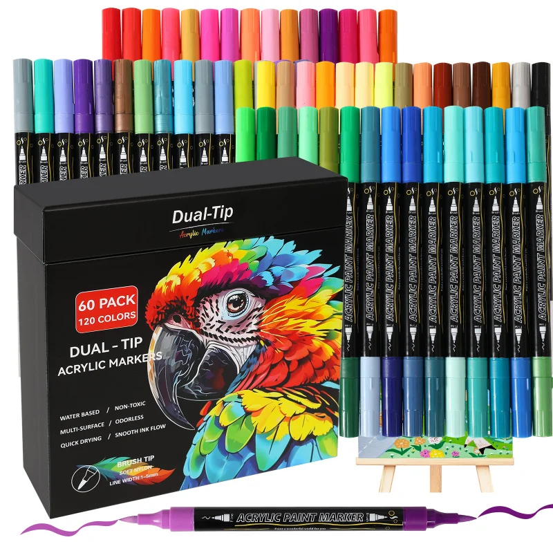 24/48/72/96/120 Colors Acrylic Paint Markers Set –Dual-Tip Pens for Rock Painting, Crafts & Artwork – Vivid, Quick-Dry Pigments
24/48/72/96/120 Colors Acrylic Paint Markers Set –Dual-Tip Pens for Rock Painting, Crafts & Artwork – Vivid, Quick-Dry Pigments