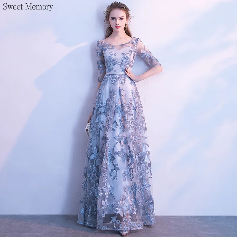 A8125 Красивые банкетные вечерние платья Sweet Memory Серебристо-серые вечерние платья с круглым вырезом и аппликациями, кружевные иллюзорные рукава
A8125 Красивые банкетные вечерние платья Sweet Memory Серебристо-серые вечерние платья с круглым вырезом и аппликациями, кружевные иллюзорные рукава