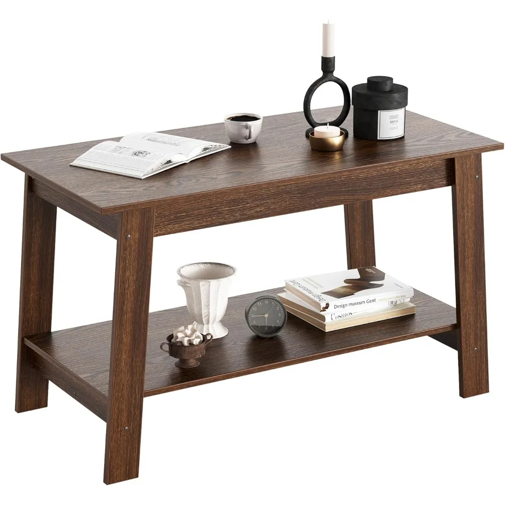 Coffee Table, Coffee Table for Living Room, Modern Farmhouse Coffee Table with Storage Shelf, 2-Tier Living Room Table Rectangul
Coffee Table, Coffee Table for Living Room, Modern Farmhouse Coffee Table with Storage Shelf, 2-Tier Living Room Table Rectangul