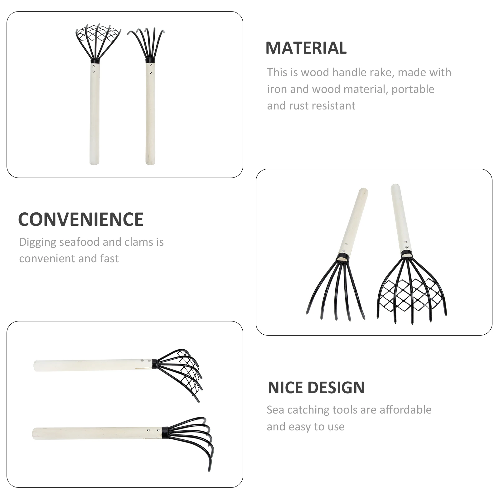 2pcs Claw Style Beach Shell Digging Tool Heavy Duty Hand Rake Ergonomic Handle Durable Sand Soil Clam Excavation Garden Tool
2pcs Claw Style Beach Shell Digging Tool Heavy Duty Hand Rake Ergonomic Handle Durable Sand Soil Clam Excavation Garden Tool