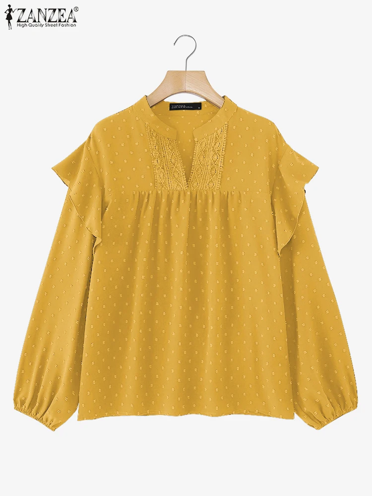 Fashion Long Puff Sleeve Tops ZANZEA Women Texture Fabric Blouse Vintage Office Ruffled Tunics Holiday Spring 2025 Tops Femme
Fashion Long Puff Sleeve Tops ZANZEA Women Texture Fabric Blouse Vintage Office Ruffled Tunics Holiday Spring 2025 Tops Femme