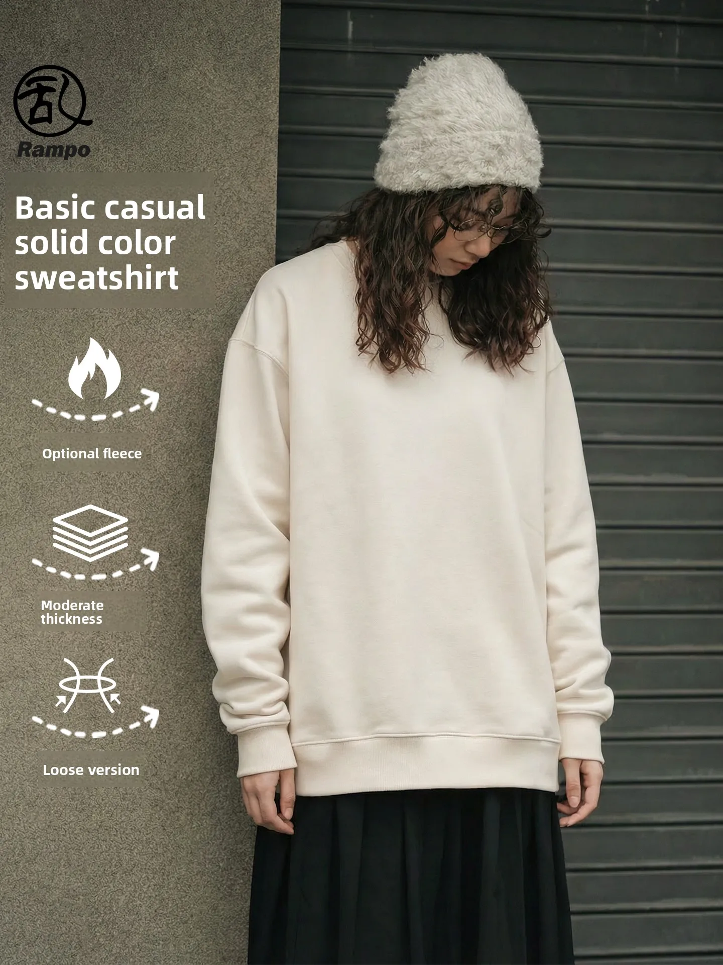 Silver Velvet round Ne Sweatirt ex Spring New Vintage Simple Color Loose Warm Top Trendy Cotton Polyester B...
Silver Velvet round Ne Sweatirt ex Spring New Vintage Simple Color Loose Warm Top Trendy Cotton Polyester B...