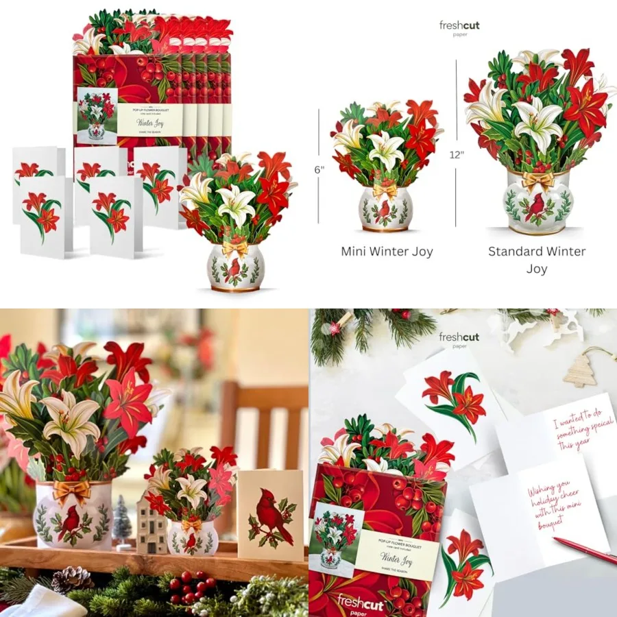 Pop Up Cards, Mini, 6 inch Mini Sized Paper Flower Bouquet 3D Popup Greeting Cards, Christmas Card, Holiday Card, Blank Notecar
Pop Up Cards, Mini, 6 inch Mini Sized Paper Flower Bouquet 3D Popup Greeting Cards, Christmas Card, Holiday Card, Blank Notecar