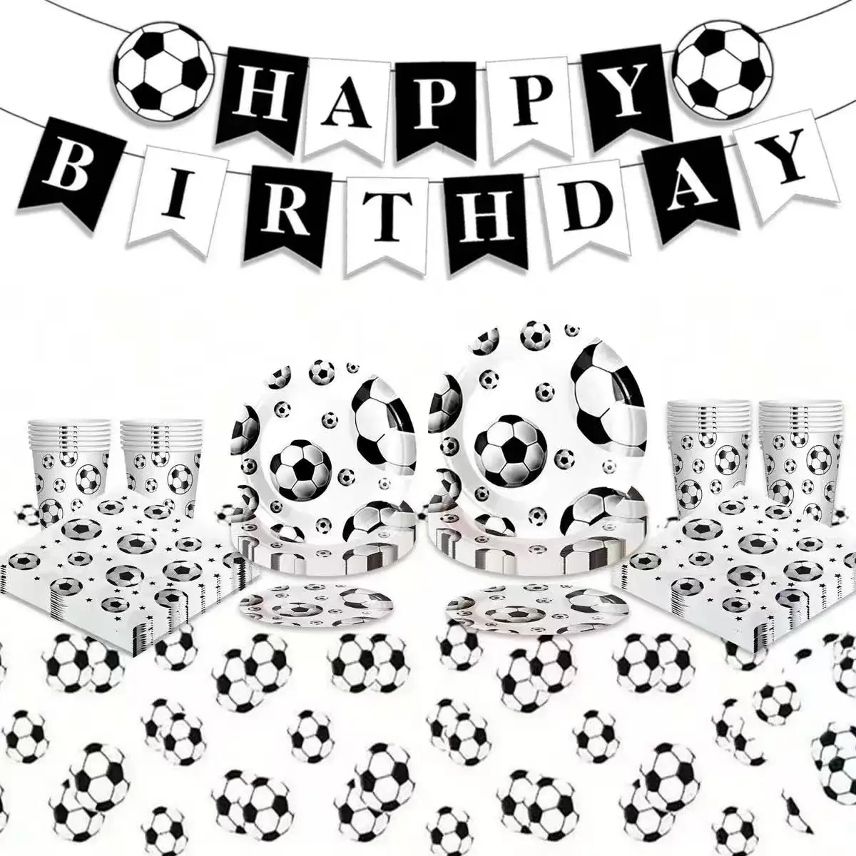 New Soccer Theme Disposable Tableware Set Soccer Party Paper Plate Napkin Straws Cup Birthday Party Decoration Supplies
New Soccer Theme Disposable Tableware Set Soccer Party Paper Plate Napkin Straws Cup Birthday Party Decoration Supplies