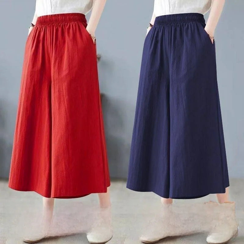 High Waist Cotton Linen Wide Leg Pants Women's Casual Pants Drapey Style Seven Parts of the Leg Spring Summer New Arrival
High Waist Cotton Linen Wide Leg Pants Women's Casual Pants Drapey Style Seven Parts of the Leg Spring Summer New Arrival