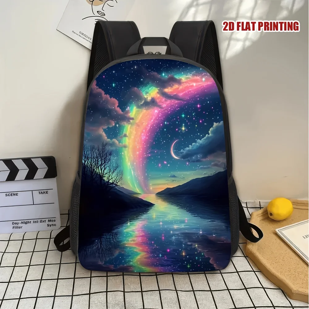 1Pc Fashion Universe Rainbow Night 2D Flat Print Backpack - Fashion Polyester School Bag with Removable Shoulder Strap
1Pc Fashion Universe Rainbow Night 2D Flat Print Backpack - Fashion Polyester School Bag with Removable Shoulder Strap