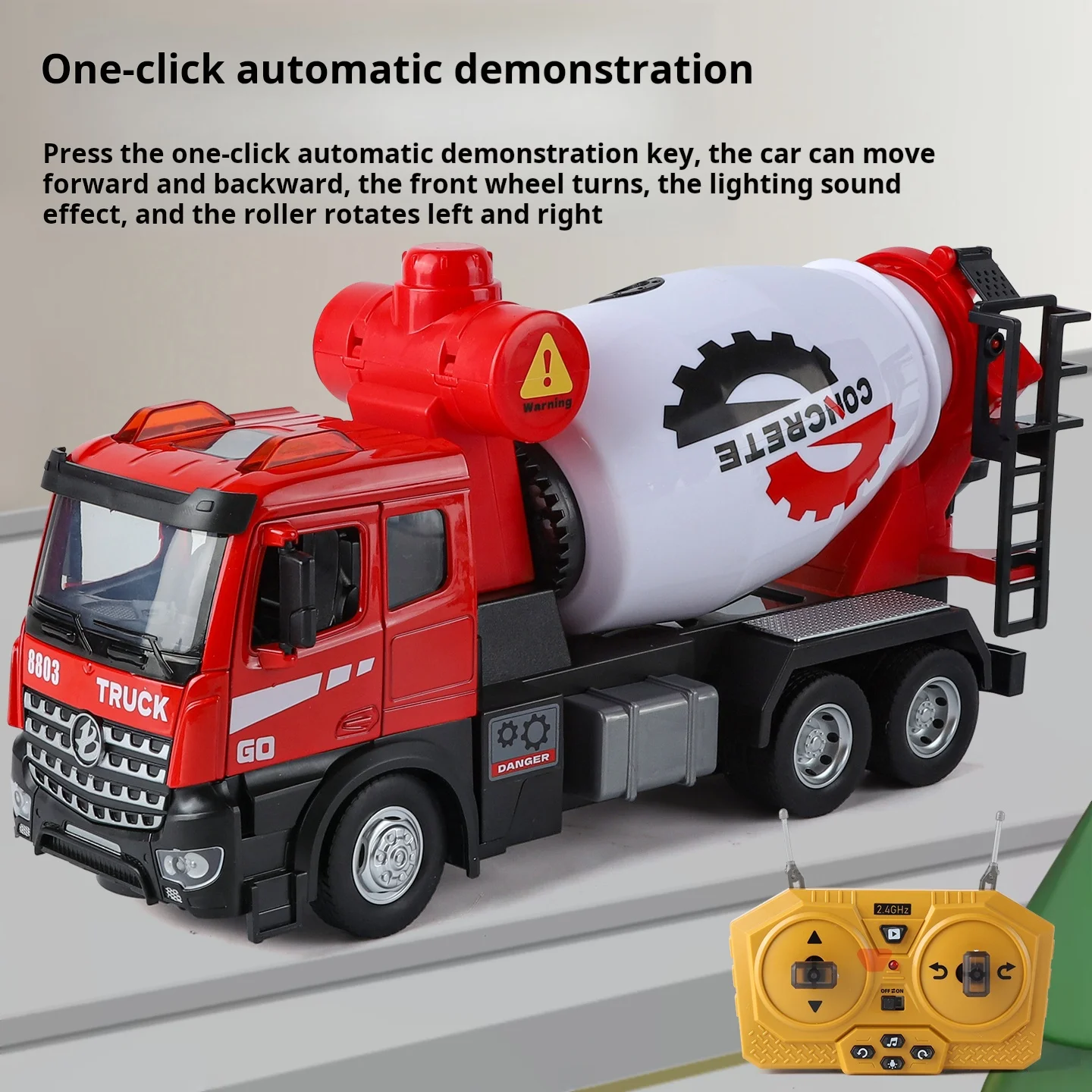 1:18 Alloy Wireless Remote Control Electric Mixer Truck Toy Engineering Cement Tanker Rechargeable Simulated Driving Light Sound
1:18 Alloy Wireless Remote Control Electric Mixer Truck Toy Engineering Cement Tanker Rechargeable Simulated Driving Light Sound
