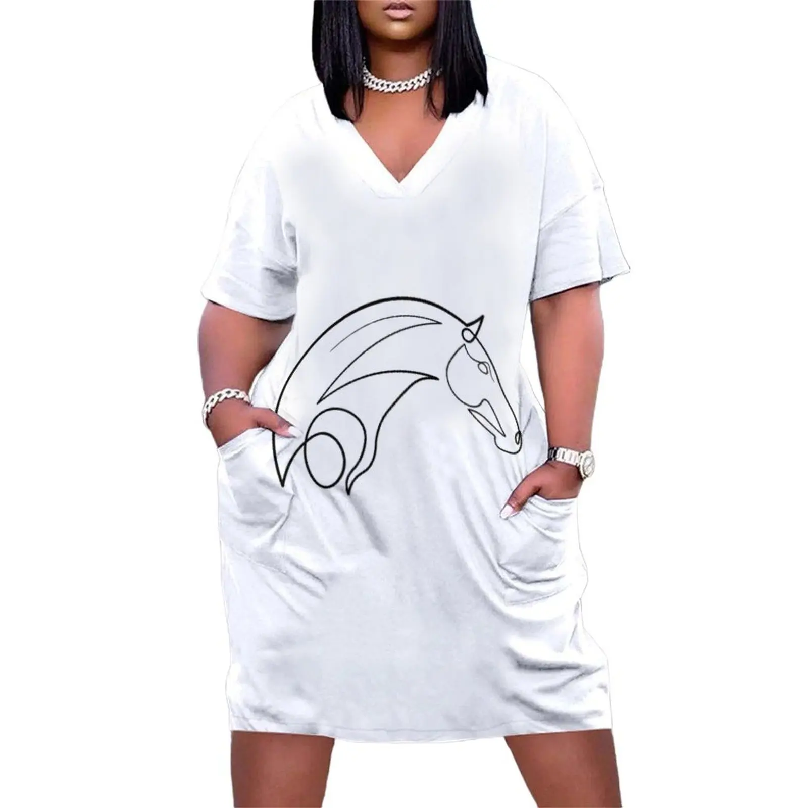 Horse one line art Loose Pocket Dress ceremony dresses Elegant gowns dress for women
Horse one line art Loose Pocket Dress ceremony dresses Elegant gowns dress for women