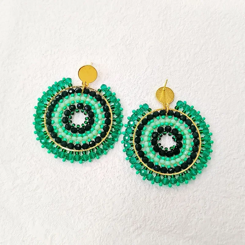 2025 Rice bead earrings Sunflower Hollow out Fashion Green Simple Hand knitting Bohemia Alloy Roundness Crystal Beaded earrings
2025 Rice bead earrings Sunflower Hollow out Fashion Green Simple Hand knitting Bohemia Alloy Roundness Crystal Beaded earrings