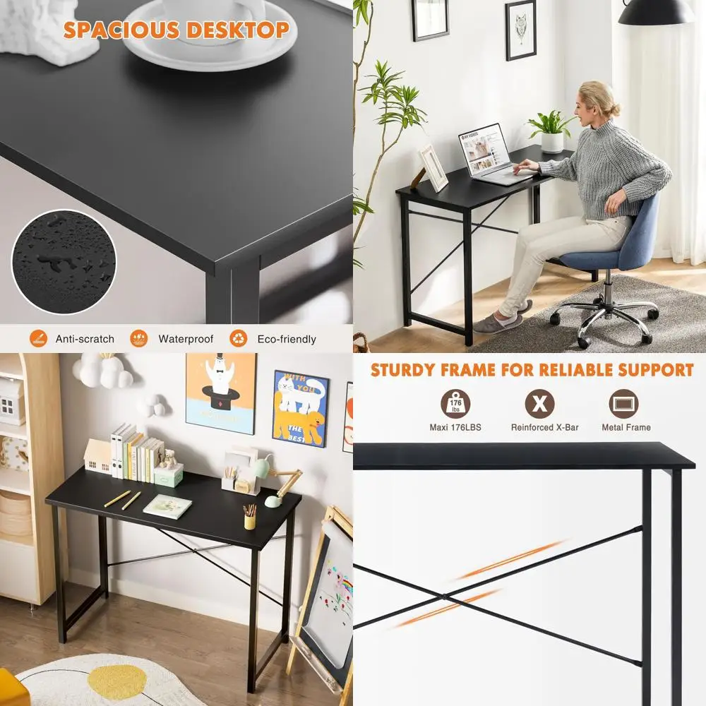 63 Metal Frame & Wooden Top Computer Desk, X-Shaped Reinforcement, Ideal for Studying and Home Office, Black
63 Metal Frame & Wooden Top Computer Desk, X-Shaped Reinforcement, Ideal for Studying and Home Office, Black