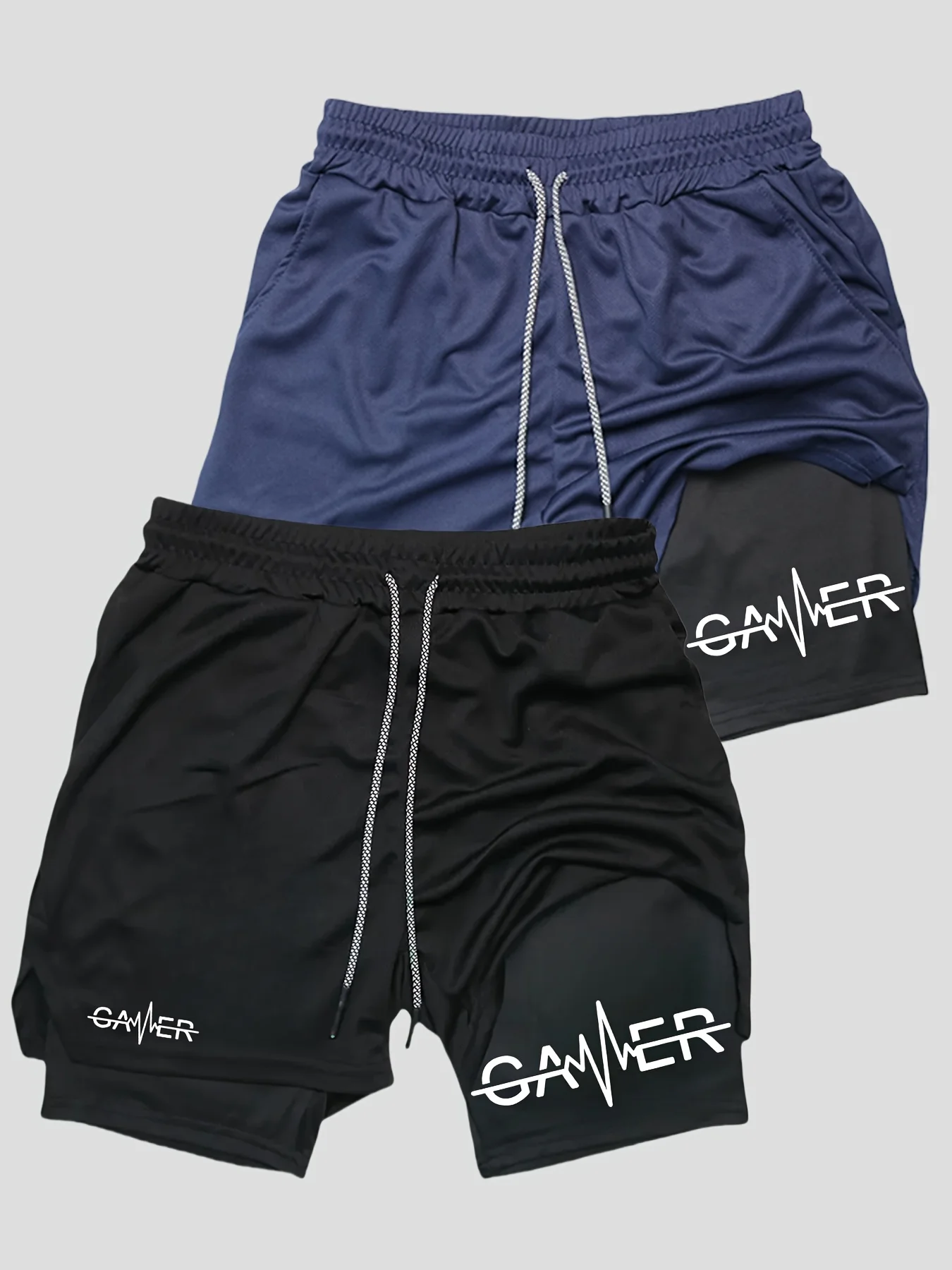 2pcs Men'S Gamer Print Athletic Shorts Double Layer fit Stretchy Breathable Fabric Perfect for Gym Running Sports Gym Wear
2pcs Men'S Gamer Print Athletic Shorts Double Layer fit Stretchy Breathable Fabric Perfect for Gym Running Sports Gym Wear