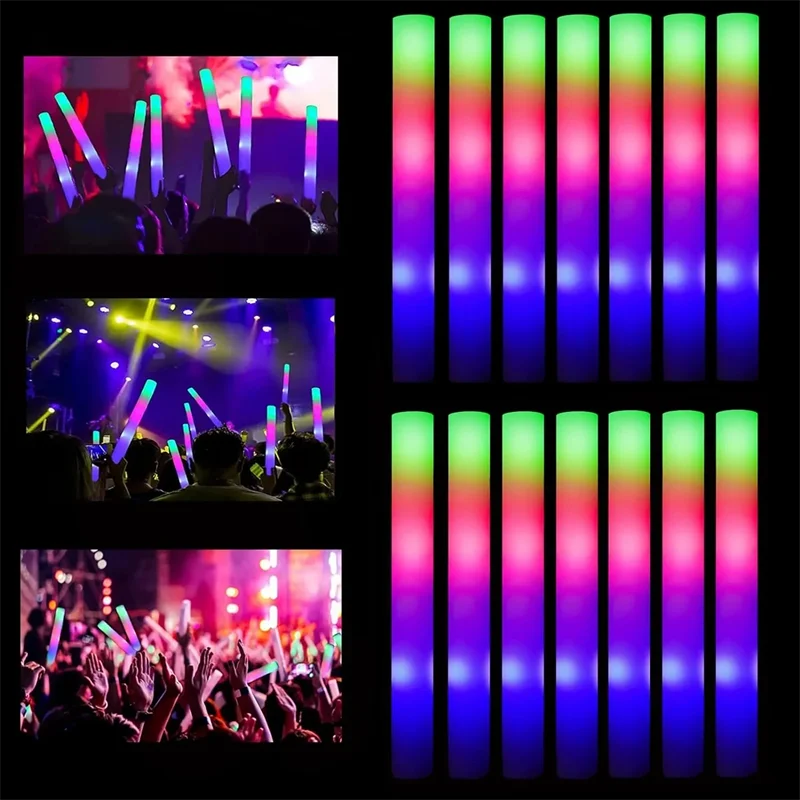 100pcs LED Glow Sticks Bulk Colorful RGB Glow Foam Stick for Christmas Birthday Wedding Glow in The Dark Party Supplies
100pcs LED Glow Sticks Bulk Colorful RGB Glow Foam Stick for Christmas Birthday Wedding Glow in The Dark Party Supplies