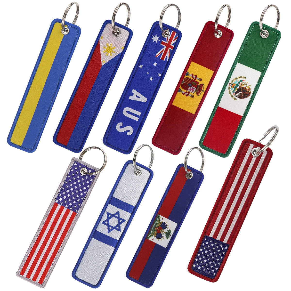 Flags Key Tags Mexican Flag Embroidery Key Fobs Keychain for Car Motorcycles Key Holder Pendant Cosplay Accessories Toys Gifts
Flags Key Tags Mexican Flag Embroidery Key Fobs Keychain for Car Motorcycles Key Holder Pendant Cosplay Accessories Toys Gifts