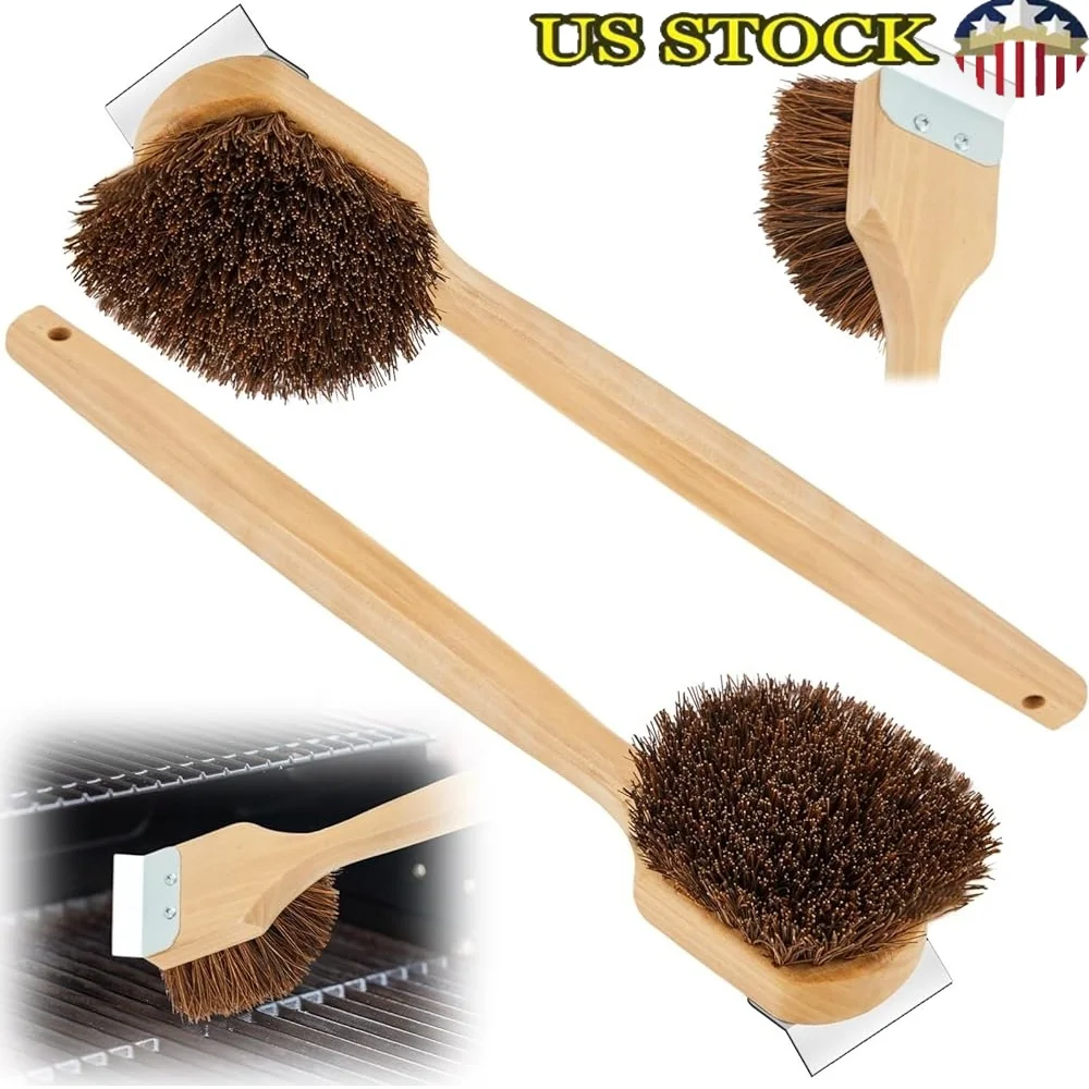 2 Pack BBQ Grill Cleaning Brush No Metal Bristles with Heat Resistant Wood Handle and Metal Spatula Safe Efficient Grill
2 Pack BBQ Grill Cleaning Brush No Metal Bristles with Heat Resistant Wood Handle and Metal Spatula Safe Efficient Grill